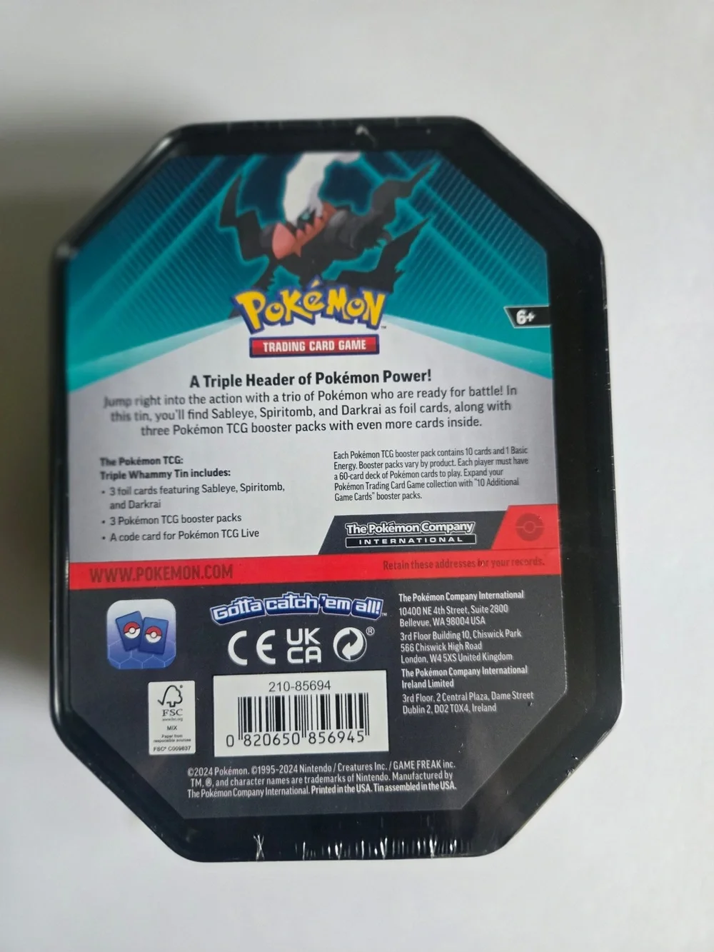 Pokémon Darkrai Tin - Teal & Black Collector's Box factory sealed